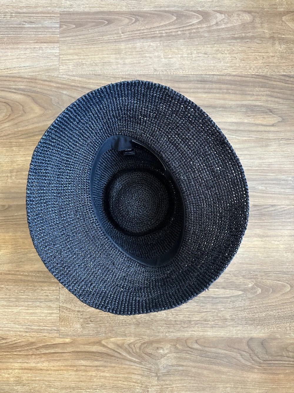 Janessa Leone Felix Packable Raffia Straw Bucket Hat in Black, sz Medium - Picture 5 of 10